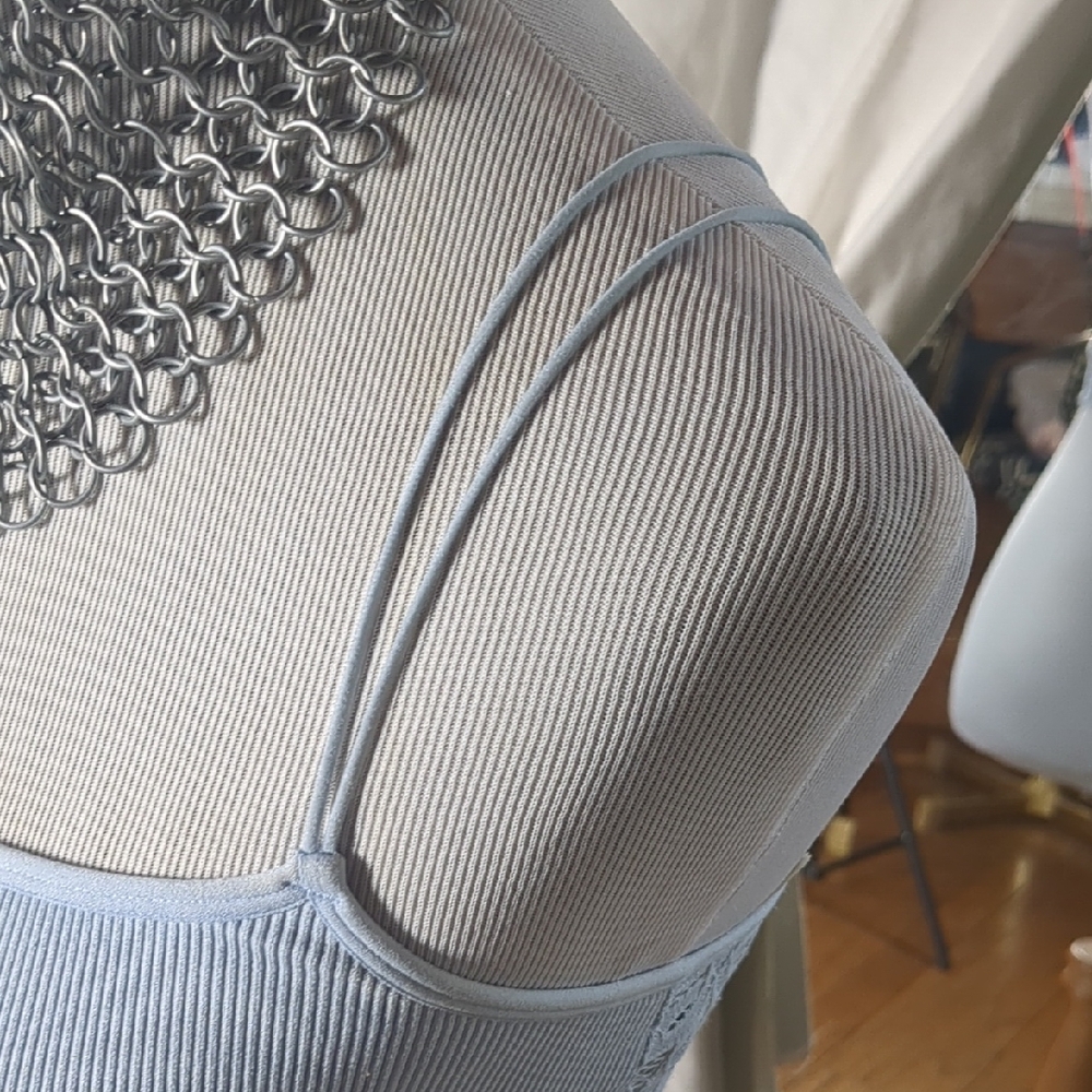 Light Blue Ribbed Crop Top - Picture 5 of 12